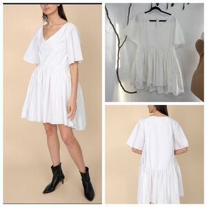 Merlette Clemente V neck 100% cotton dress